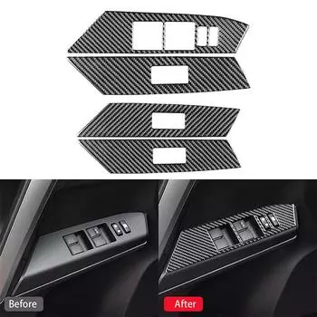 Для Toyota RAV4 2013-2018 Накладка на панель переключателя стеклоподъемника из углеволокна LHD Стикер для украшения автомобиля