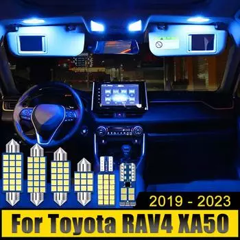 Для Toyota RAV4 XA50 2019 2020 2024 2024 2024 2024 RAV 4 Hybrid 6 шт. светодиодные лампы для салона автомобиля, лампы для чтения, лампы багажника, фонари кабины белый