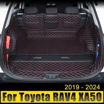 Для Toyota RAV4 XA50 2019 2020 2024 2024 2024 2024 Пользовательские коврики в багажник Кожаные прочные коврики в багажник Аксессуары для задней части салона