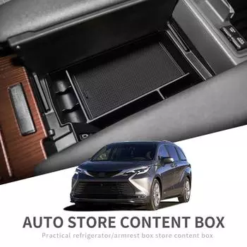 для Toyota Sienna 2025 2025 2025 Центральная консоль Подлокотник Ящик для хранения Аксессуары ЧЕРНЫЙ