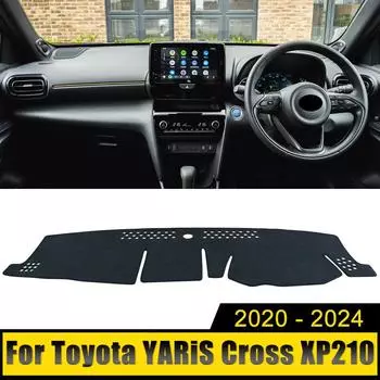 Для Toyota YARiS Cross XP210 2020 2024 2024 2024 2024 Чехол на приборную панель автомобиля, защищающий от света, солнцезащитный козырек, анти-УФ-ковры, нескользящий коврик