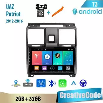 Для УАЗ Патриот 2012-2016 автомобильный радиоприемник беспроводной Carplay автомобильный мультимедийный плеер интеллектуальная система Android WIFI GPS навигация 2 + 32 ГБ 1+16GB