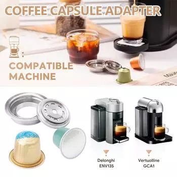 Для Vertuo Pop Coffee адаптер подходит Nespresso Original Pod 40/80/150 мл Vertuoline Next многоразовые аксессуары для бариста