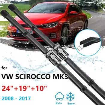 Для Volkswagen VW Scirocco MK3 2008 ~ 2017 передние и задние щетки стеклоочистителя, резиновый набор, комплект чистящих шайб, автомобильные щетки Rear Wiper