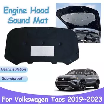 Для Volkswagen VW Taos Tharu 2019~2024 передняя накладка на капот двигателя звукоизоляционные чехлы теплоизоляция хлопок аксессуары для интерьера