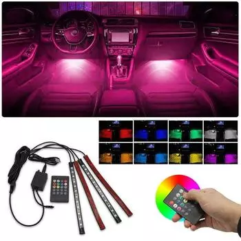 Для VW Golf 4 5 6 7 Polo Passat Tiguan Jetta Beetle B5 RGB светодиодная лента, атмосферные лампы, освещение салона автомобиля, автоаксессуары Not USB
