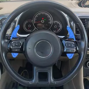 Для VW Golf 5 6 MK6 GTI R Jetta MK5 Passat B6 B7 CC Polo Sharan Tiguan 2 шт./компл., автозамена, удлинитель рулевого колеса, крышка переключения передач серебро белый