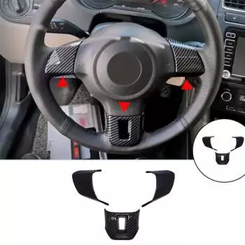 Для VW Golf 6 MK6 Jetta Bora Polo Touran EOS Caddy 3 шт., текстура из углеродного волокна, внутренняя защитная крышка панели рулевого колеса