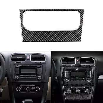 Для VW Golf 6 R MK6 08-12 Авто Украшение интерьера из углеродного волокна, центральная консоль, панель переменного тока, наклейка, накладка, аксессуары