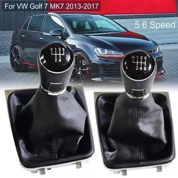 Для VW Golf 7 A7 MK7 GTI GTD 2013 2014 2015 2016 2017 2018 автомобиль 5/6 скоростной автомобильный рычаг переключения передач с кожаным ботинком 5 Speed