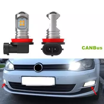 Для VW Golf 7 MK7 VII 2015 2016 2017 2018 2 шт./лот CANBus без ошибок белый светодиодный автомобильный передний противотуманный фонарь противотуманная фара