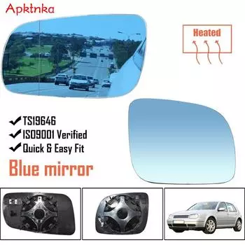 Для VW Golf Bora Jetta MK4 Passat B5 96-04 пара крыльевых зеркальных стекол с подогревом 1J1857521C 1J1857522C выпуклые синие автомобильные аксессуары, запчасти
