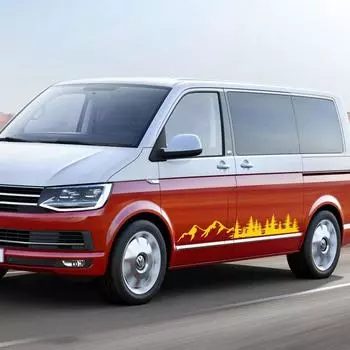 Для VW Multivan TRANSPORTER T5 T6 2 шт./компл. автомобильные внешние двери боковые лесные наклейки украшения чёрный