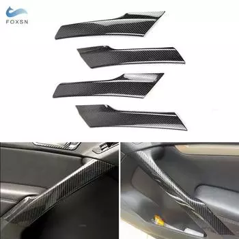 Для VW Tiguan 2008, 2009, 2010, 2011, 2012, 2013, 2014, 2015, 2016, внутренняя дверная ручка, крышка, накладка из углеродного волокна, аксессуары для отделки зерна