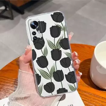 Для Xiaomi 12 15T 12S 12X 13 12T Black Shark 1 2 4 5 3 Pro Чехол для телефона с красивыми цветами Прозрачный силиконовый защита от падения Для бампера Xiaomi Xiaomi 12
