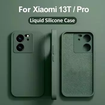 Для Xiaomi 13T Pro Чехол квадратный жидкий силиконовый протектор объектива камеры мягкий чехол для Xiaomi Mi 13t 13 T Mi13T Pro противоударный чехол For Xiaomi 13T
