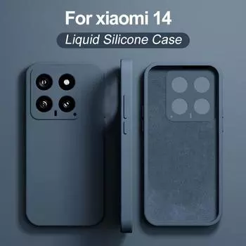 Для Xiaomi 14 Чехол Жидкий Силикон Полная Защита Мягкий Чехол Для Xiaomi Mi 14 Mi14 Pro Mi 14Pro Xiaomi14 Чехлы для Телефонов Xiaomi 12 чёрный