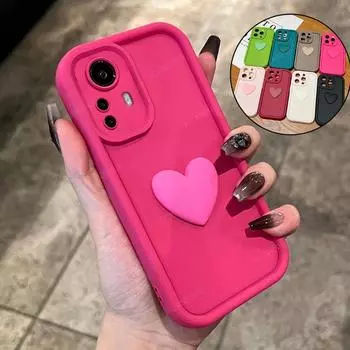 Для Xiaomi Mi 12 Lite 12t Pro 5g 12 T Girl Cute Love Heart Matte Case 12lite Mi12t Силиконовый противоударный задний чехол на Mi12 12tpro For Mi 12