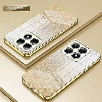 Для Xiaomi Mi 14T Pro мягкий TPU Bling Glitter тонкий защитный чехол для Xiaomi Mi 14 T 13T 12T 11T 10T Pro полный противоударный чехол для телефона Shell For Mi 14T Pro розовый