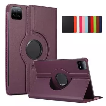 Для Xiaomi Pad 6s Pro Чехол 12.4 360 вращающийся кожаный чехол-подставка для Coque Xiaomi Pad 6S Pro 12.4 Mi Pad 6S Pro 12 4 Чехол Funda Mi Pad 6S Pro 12.4 розовый