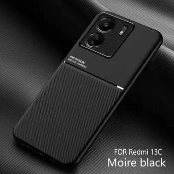 Для Xiaomi Poco C65 C 65 4G Чехол Мягкий силиконовый край Жесткая задняя крышка Чехол для телефона в деловом стиле For Xiaomi Poco C65 4G чёрный