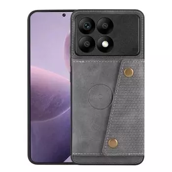 Для Xiaomi Poco F6 Pro 5G/Redmi K70 5G/K70 Pro 5G Чехол Слоты для карт Магнитный автомобильный держатель Чехол для телефона Grey