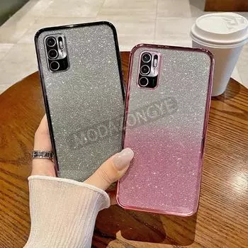 Для Xiaomi Poco M3 Pro 5G чехол с гальваническим покрытием, мягкий блестящий чехол из ТПУ для сотового телефона PocoM3 Pro 5G, чехол для телефона для девочек и женщин Xiaomi Poco M3 Pro5G чёрный