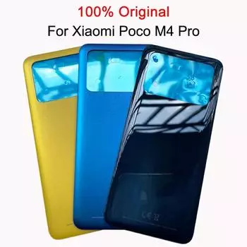 Для Xiaomi POCO M4 Pro 4G задняя крышка батарейного отсека задняя дверь корпус Mi POCO M4Pro крышка запасные части для ремонта Cool Blue