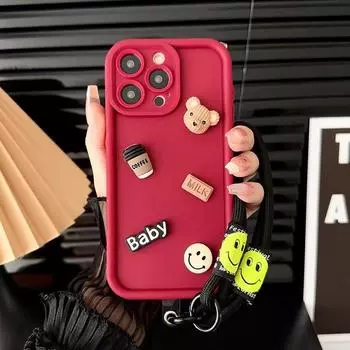 Для Xiaomi Poco M5 Чехол Xiaomi Poco M4 5G Чехол для телефона POCO M5 poco m4 Чехол Милый 3D медведь Жидкий силиконовый чехол для телефона со шнурком Xiaomi Poco M5 бежевый