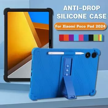 Для Xiaomi Poco Pad 12,1 дюйма противоударный чехол Teclast Soft Silicon Stand Protective Shell 2024 гибкий устойчивый к царапинам чехол Redmi Pad Pro 12.1 красный