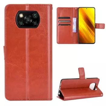 Для Xiaomi Poco X3 Pro X3Pro чехол-книжка-кошелек из искусственной кожи со слотом для карт чехол для телефона For Xiaomi Poco X3 Pro красный