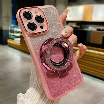 Для Xiaomi POCO X7 Pro Магнитный держатель кольца блестящий TPU объектив камеры защитная пленка чехол для PocoX7pro Redmi Turbo 4 мягкий силиконовый чехол POCO X7 pro зелёный