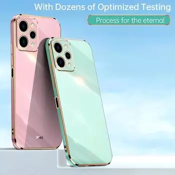 Для Xiaomi Redmi 12 чехол Luxury Square Plating 23053RN02A 23053RN02Y 23053RN02i чехол для телефона противоударный силиконовый чехол-накладка Fundas For Redmi 12&Case & Strap