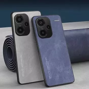Для Xiaomi Redmi Note 13 Pro Plus 5G Роскошный чехол из волокнистой кожи для Redmi Note13pro+ 13C 5G 13R Turbo 3 K70E Матовый полный защитный чехол Redmi Note 13 Pro Plus 5G чёрный
