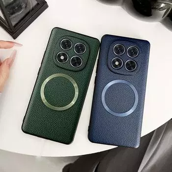 Для Xiaomi Redmi Note 14 Pro Plus чехол Роскошный PU Магнитный беспроводной зарядный защитный чехол для Redmi Note 14 14pro Shell For Redmi Note 14 4G чёрный