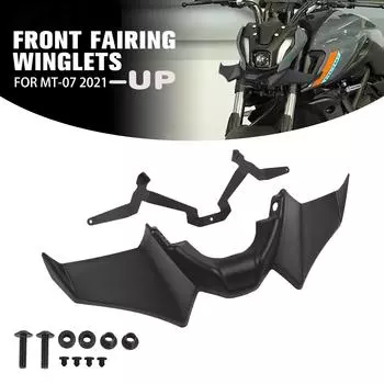 Для YAMAHA MT07 MT-07 SP MT 07 Sport Downforce Naked Forntal Spoilers Aerodynamic Wing Deflector Beak Nose Cone Front Spoiler чёрный