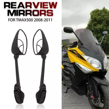 Для Yamaha T MAX 500 TMAX 500 T-MAX500 2008 2009 2010 2011 Мотоцикл Левое Правое Зеркало Заднего Вида Боковые Зеркала Заднего Вида чёрный