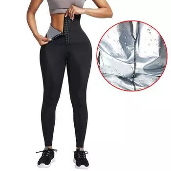 Для женщин Shapers пот эффект сауны леггинсы для похудения корсет Body Shaper талии узкие компрессионные леггинсы M чёрный