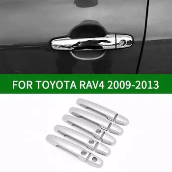 ДЛЯ 2009-2013 TOYOTA RAV4 2.4A 1.8A 2.0 пятидверная хромированная серебристая накладка на дверную ручку автомобиля 2010 2011