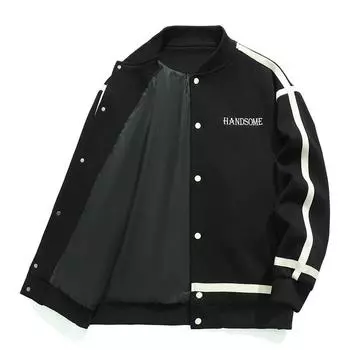 Dm American Retro Baseball Jacket for Overweight Men, Loose Fit Plus Fat Plus Size Jacket 9XL