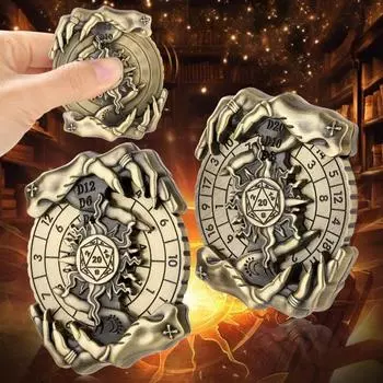 DND Dice Spinner Shadow Claws Roulette Alloy Spinner Dragon Metallic RPG Dice бронзовый