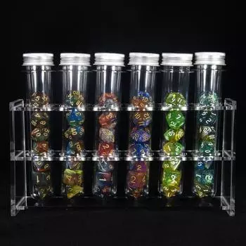 DND Polyhedral Dice Set for DNDGame RPG Board Game Accessories Hobbies Holiday Gift 42pcs Dices, 6pcs Tube, 1pc Tube Rack