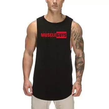 Do The Work Muscleguys Летняя новая брендовая спортивная быстросохнущая рубашка для бодибилдинга и фитнеса с сеткой, модная дышащая крутая рубашка без рукавов M чёрный