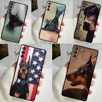 Doberman Dog Case For Samsung Galaxy S22 S23 S24 Ultra Note 20 10 S8 S9 S10 Plus S21 S20 FE Soft Cover Galaxy S21 Plus