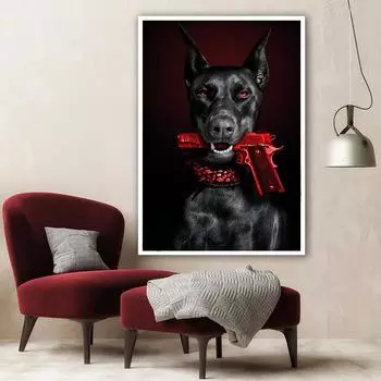 Доберман пистолет холст Painitng Hypebeast роскошная мода плакат для любителей собак настенные художественные фотографии современная гостиная домашний декор 21x30cm No Framed