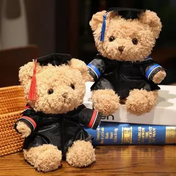 Докторская одежда, плюшевый мишка, кукла, плюшевая игрушка, маленькая сидящая кукла, мишка, мальчики, девочки, студенты, подарок на выпускной 23cm
