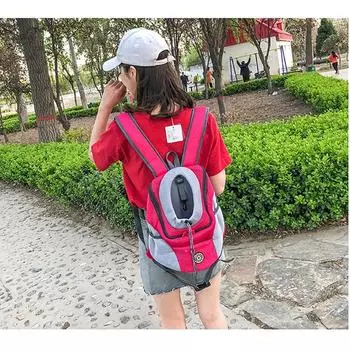 Dog Backpack Pet Carrier Double Shoulder Travel Carry Bag Outdoor Carrying for Small Dogs Transport Bag Chichuahua Accessories S чёрный