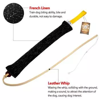 Dog Bite Tug Linen Pet Dog Training Product Accessories Interactive Chew Toy Police Tug for Large Pet German Shepherd L чёрный