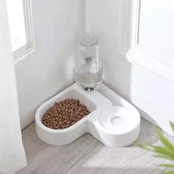 Dog Bowl Pet Automatic Feeder Dog Cat Drinking Bowl For Dog Water Drinking Cat Feeding Large Capacity Dispenser Pet 500ml белый