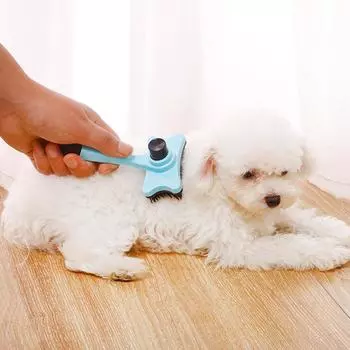 Dog Brush Cat Brush for Grooming Pet Grooming Brush Self Cleaning Cat Dog Slicker Brushes for Puppy Remove Loose Hair and Knots оранжевый